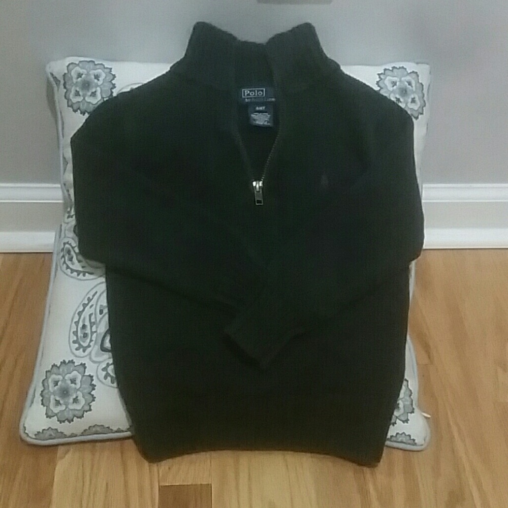 Green polo zip sweater 4T