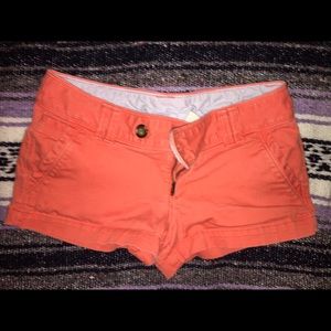 Burnt orange Red Camel cargo shorts