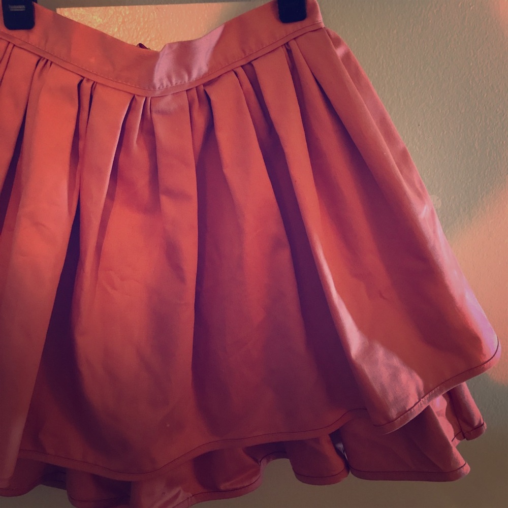 H&M Orange Full Mini Skirt.