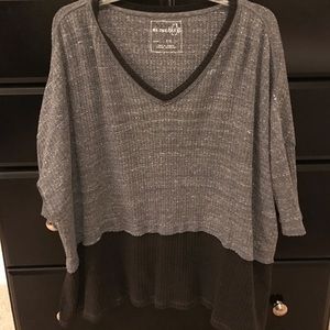 Free People quarter sleeve waffle shirt