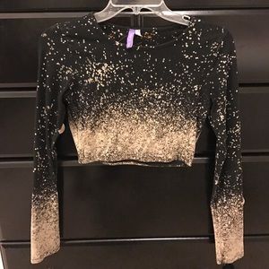 LF Splatter Paint Long Sleeve Crop Top