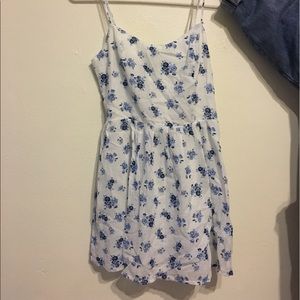 White and blue floral dress