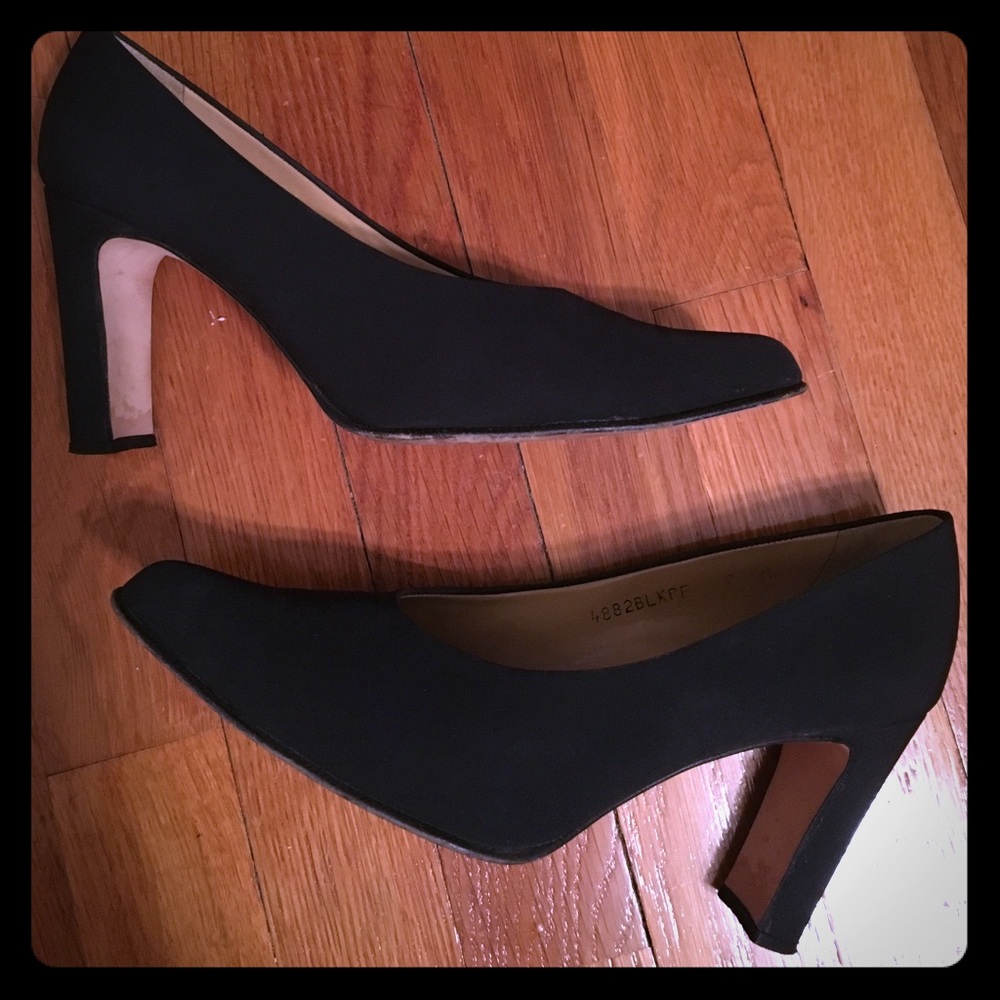 Worn size 7 Sesto Meucci black satin pump