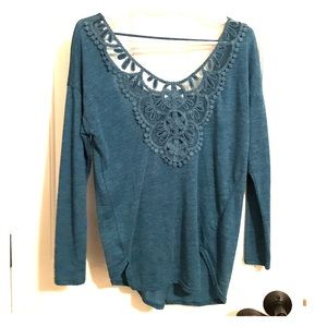 Blue Embroidered Blouse