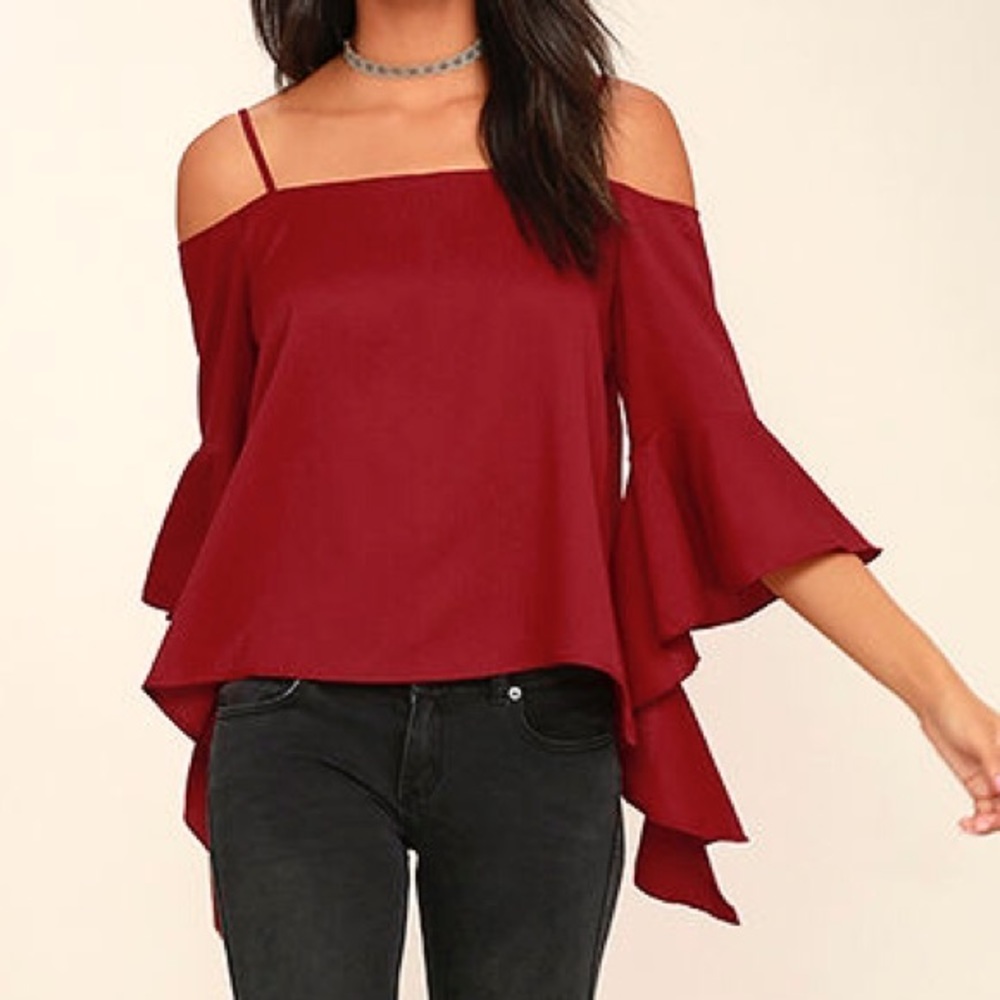 Lulu's Dark red long sleeve top