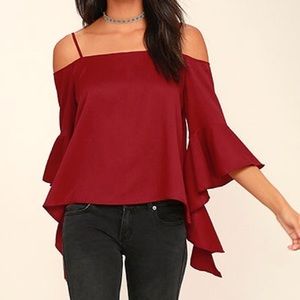 Lulu's Dark red long sleeve top