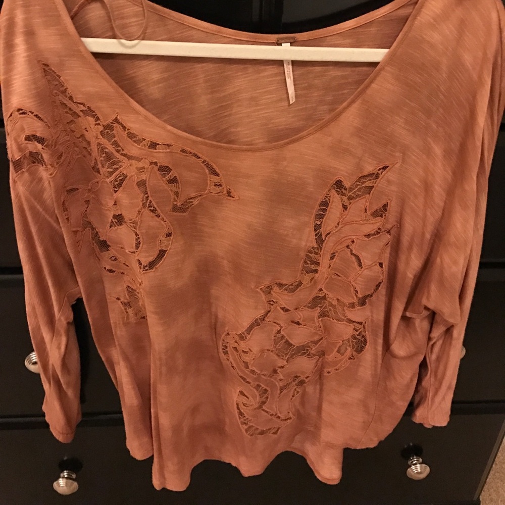 Free People quarter sleeve top