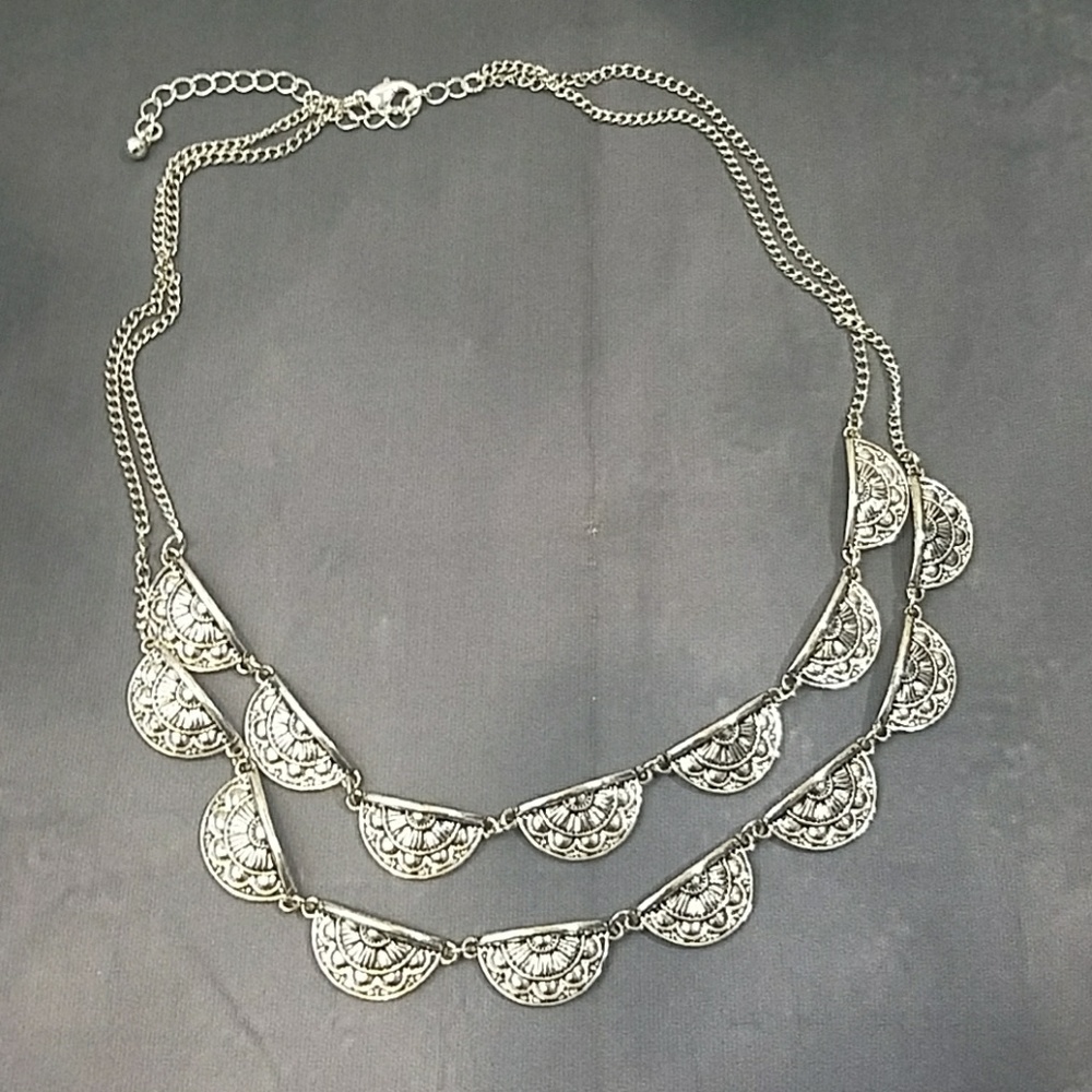 Double Chain Silver Necklace