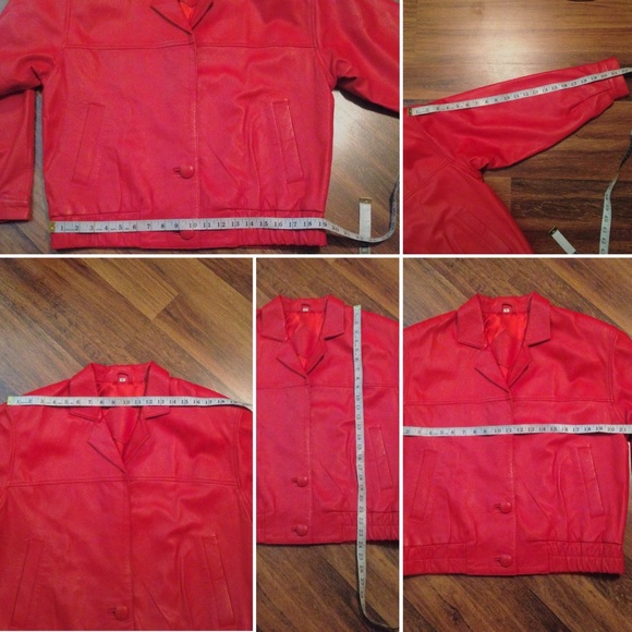 🔴2/$10 or 5/$20 Vintage Soft Red Leather Jacket - Picture 7 of 8