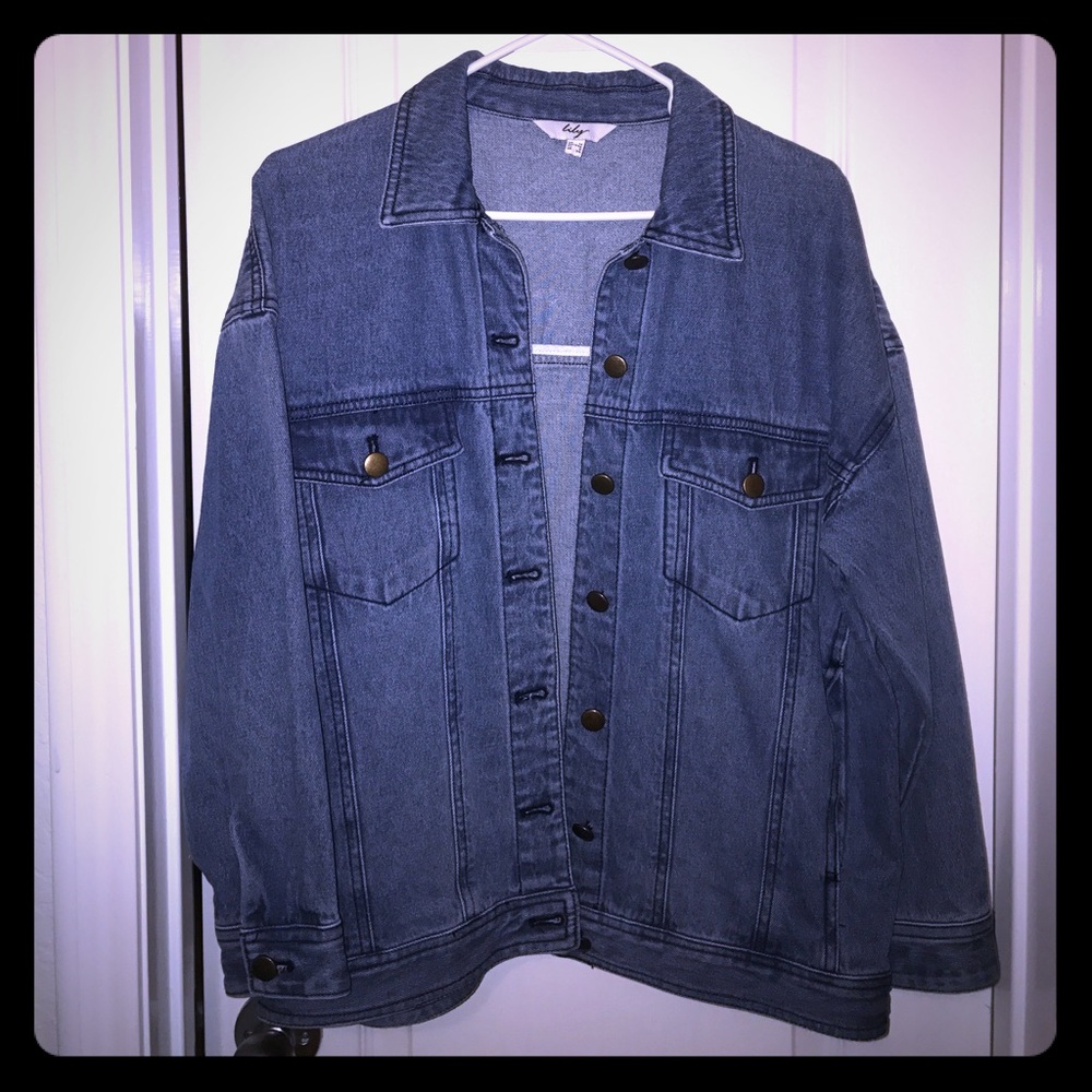 Denim jacket boyfriend style vintage patch