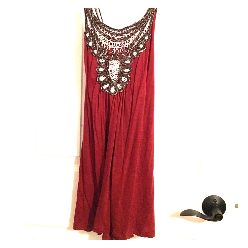 Burgundy Embroidered Tunic