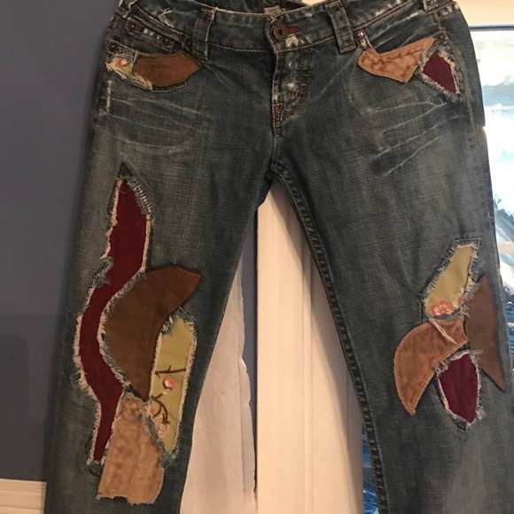 Designer patchwork jeans - Picture 2 of 4