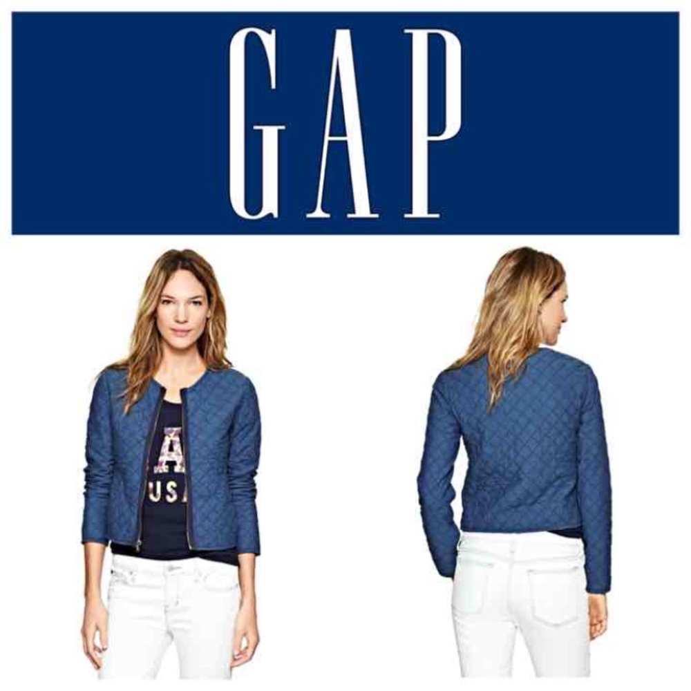 Gap Chambray Quilted Jacket