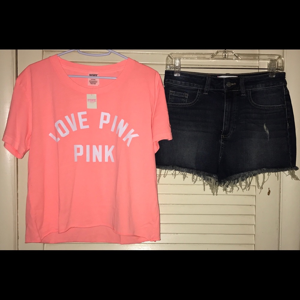Victoria Secret Pink High Waist Shorts & Crop Top