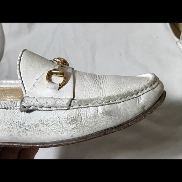 Gucci Shoes Gucci Wornout Loafers Horsebit White Gold Sz