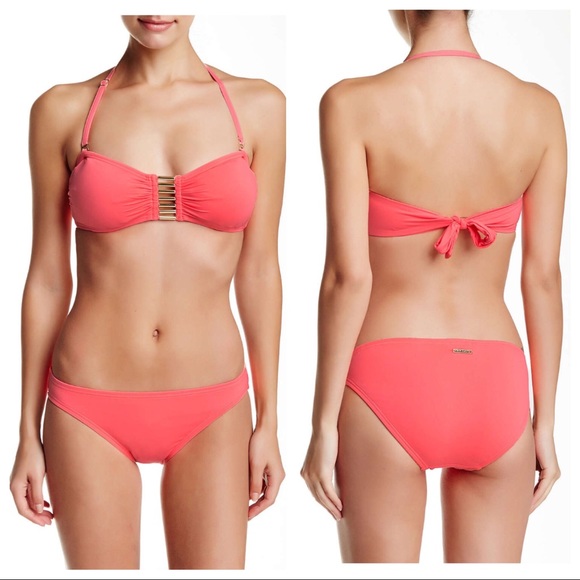 Vince Camuto 2 Piece Coral Bathing Suite -Size L12 - Picture 3 of 6