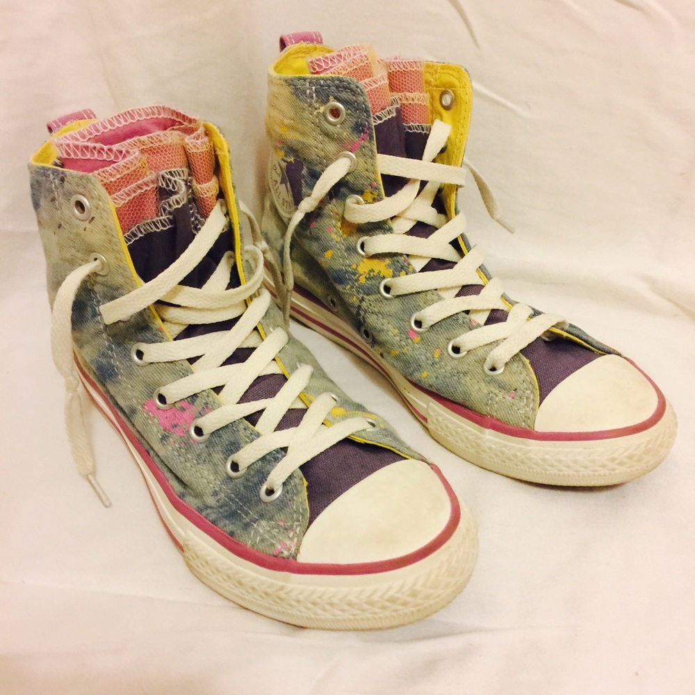 Girls Denim and Tulle Chuck Taylor w/ Paint Splash