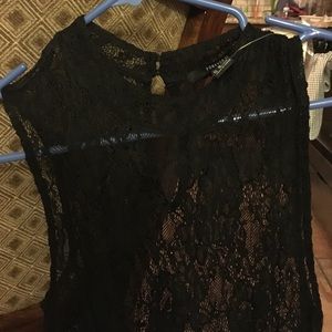 Black lace overlay dress