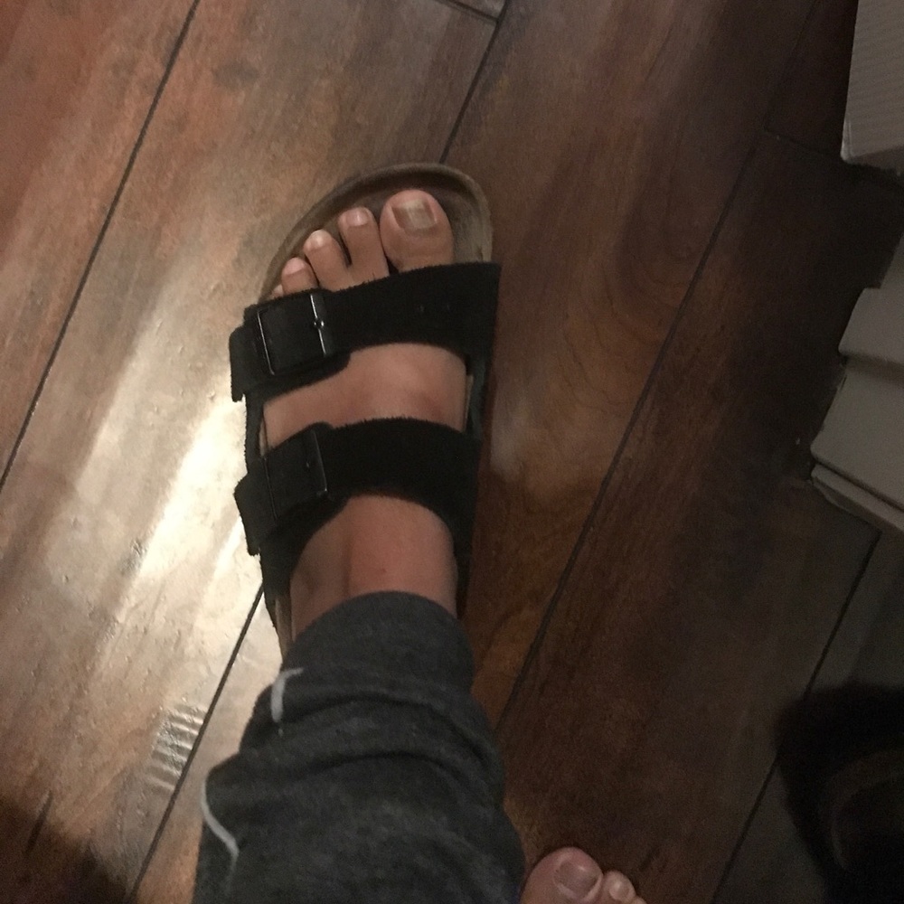 Authentic Birkenstock black suede sandals size36 6