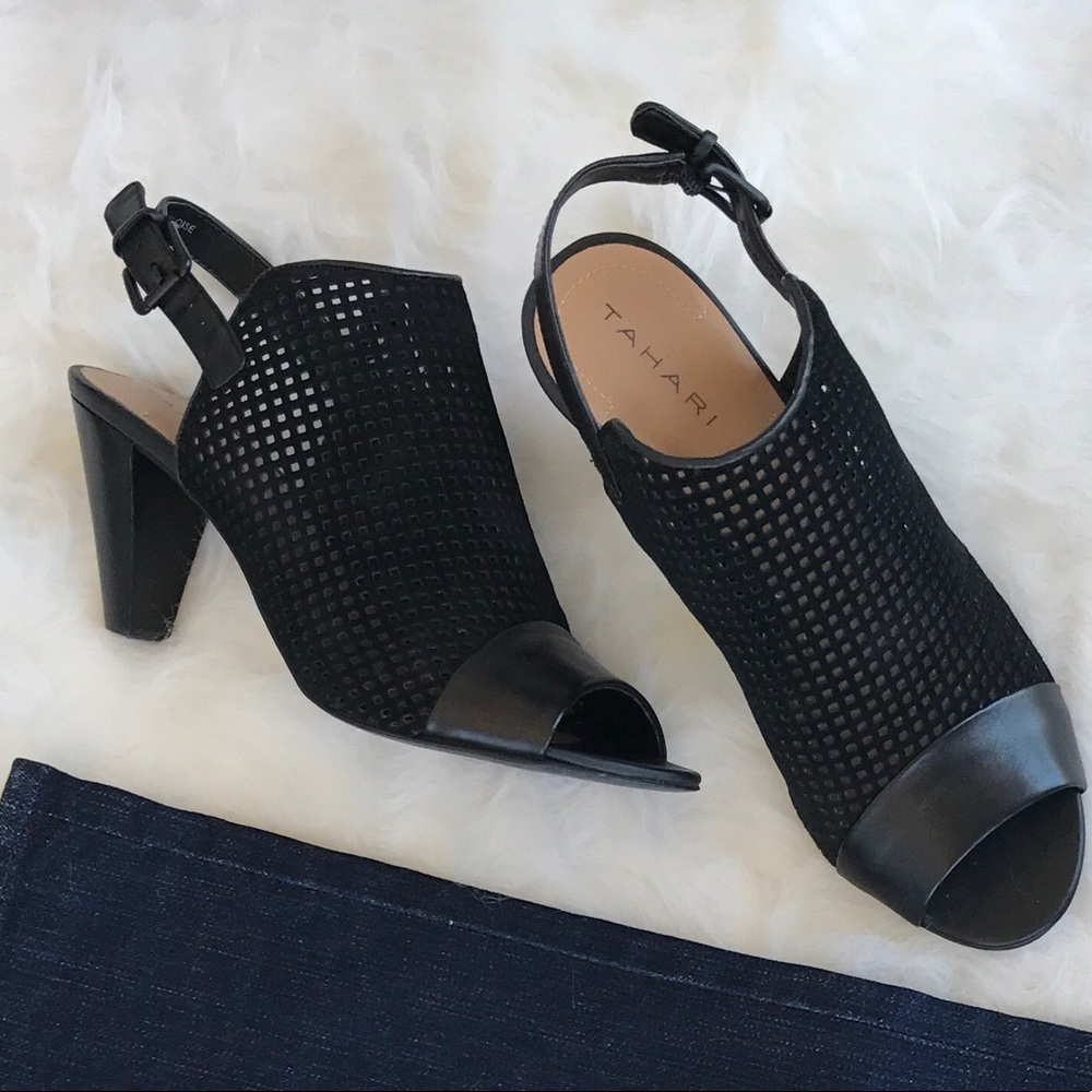 🆕 $99 Tahari Eloise Elsa Slingback Peep Toe Heels