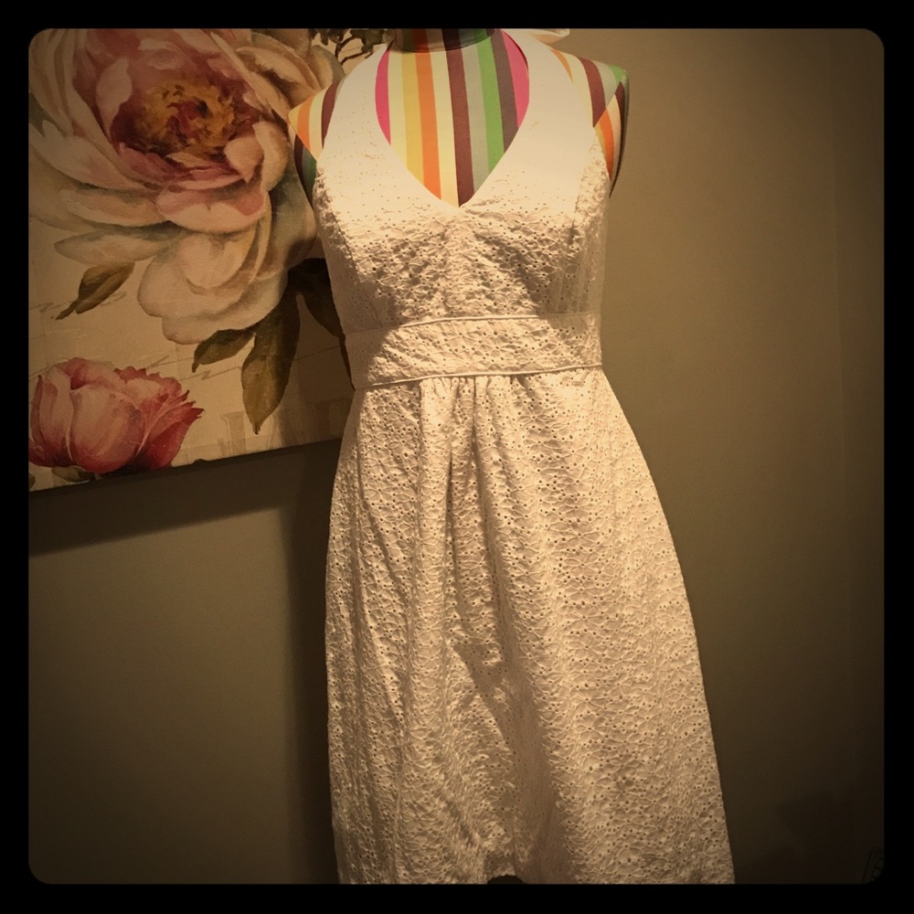 Lilly Pulitzer like new white eyelet halter dress