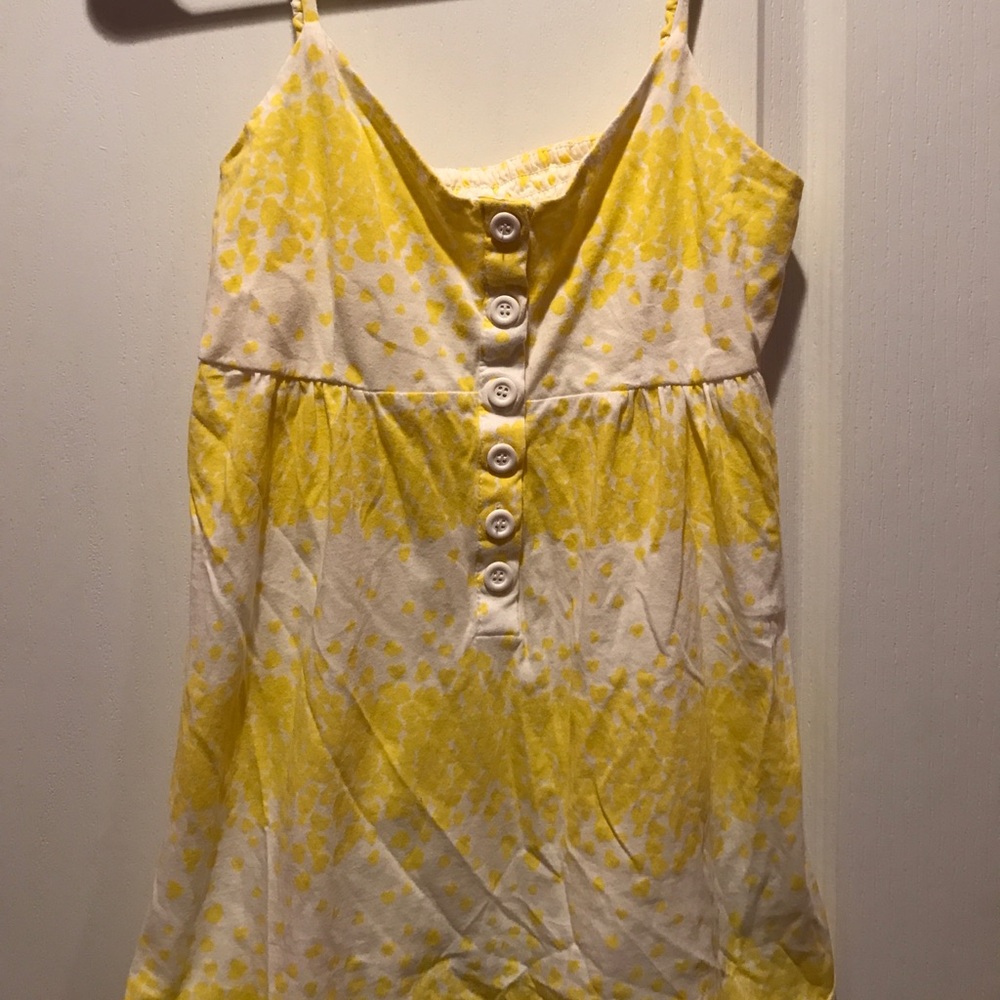 Yellow and white flowered tank top