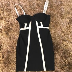 Black and White Fitted Dress