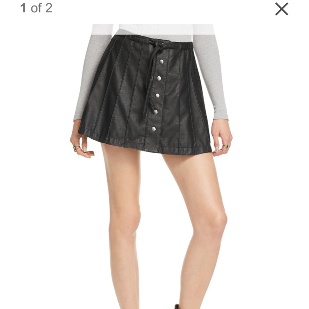 Free People leather skirt