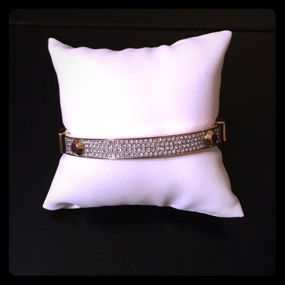Michael Kors rhinestone gold bangle bracelet