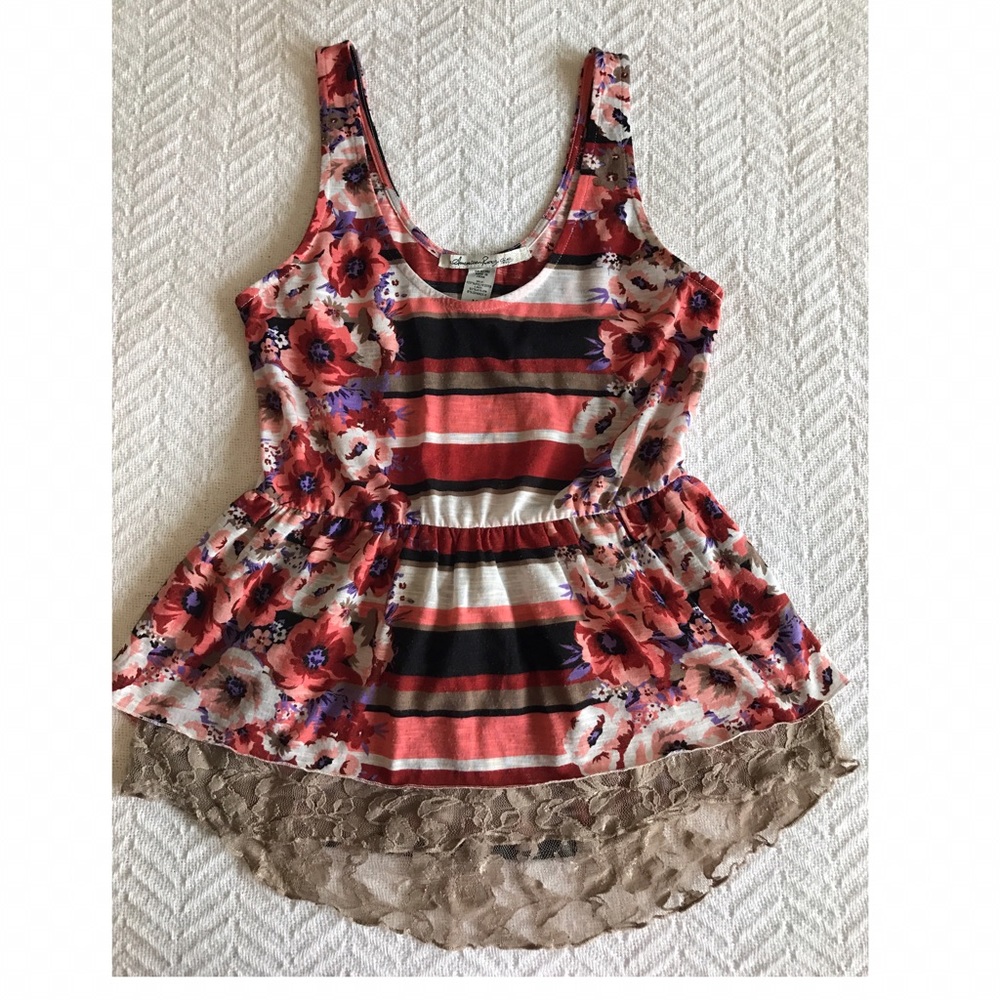 Peplum tank with lace