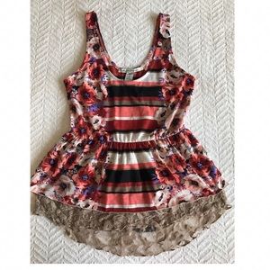 Peplum tank with lace