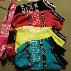 4 pairs of Victoria Secret PINK socks and Landyard