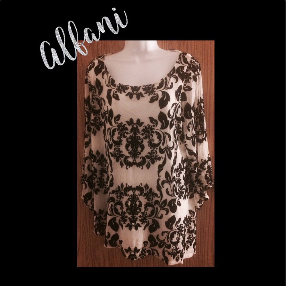 Alfani Woman Asymmetrical Hem Brocade Tunic