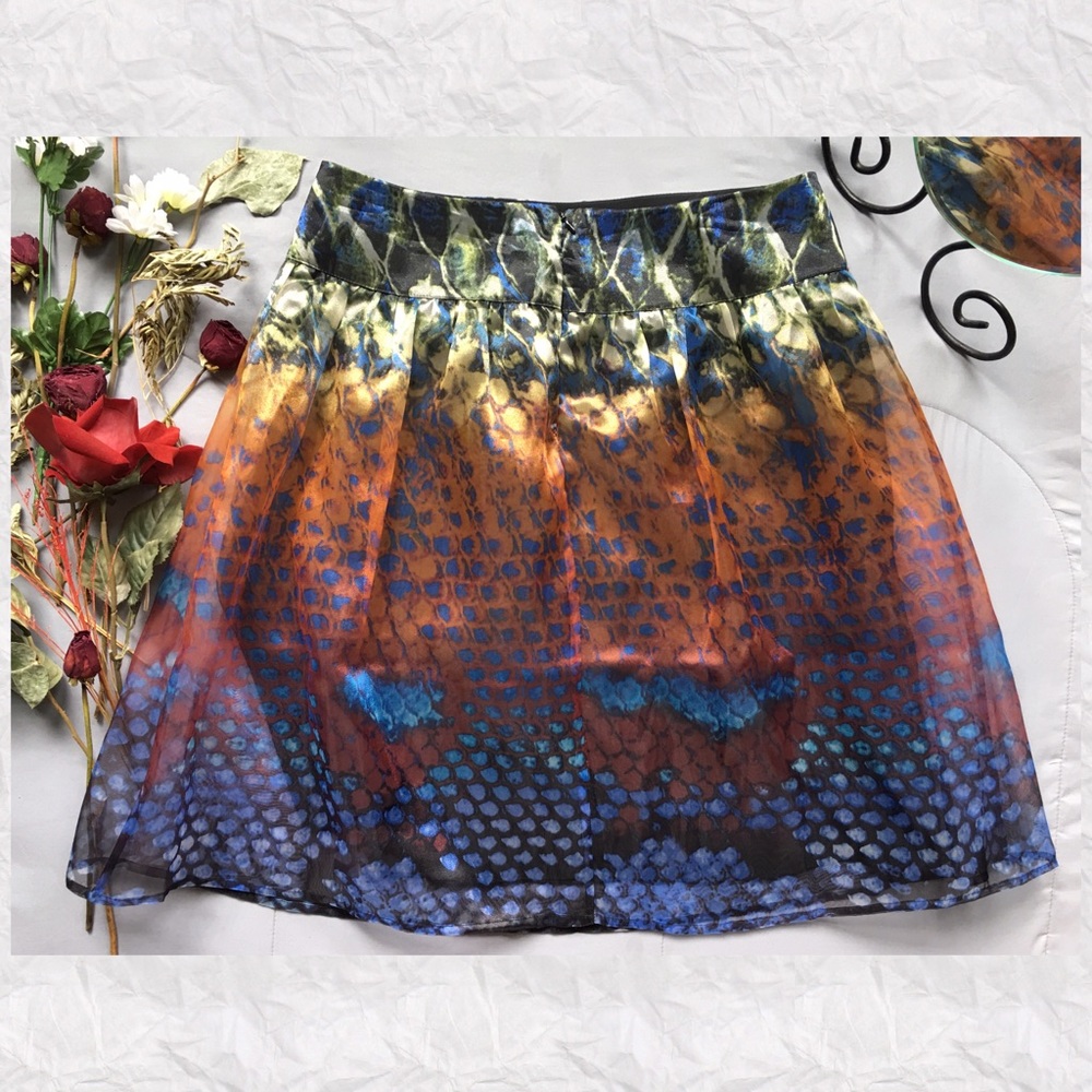 Last 1- Christos Garkinos Organza Watercolor Skirt - Picture 1 of 6