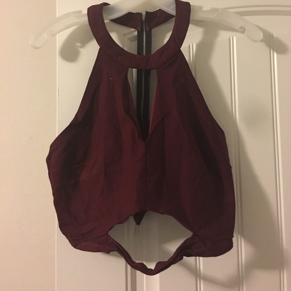 Dark Red Sexy Crop Top