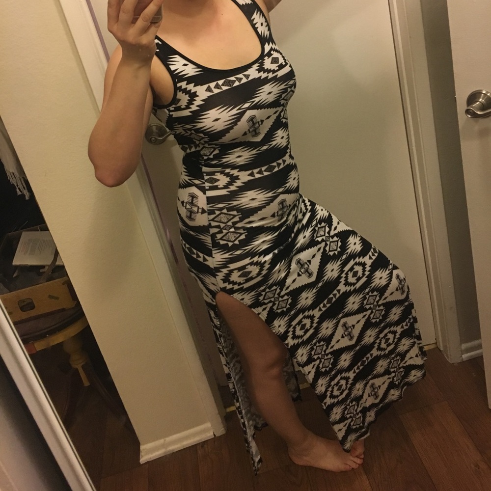Black and white maxi dress