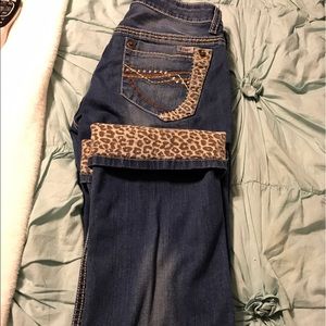 Cruelgirl Jeans with Leopard cuffs