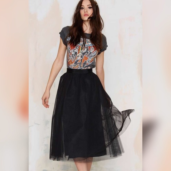 Nasty Gal Dresses & Skirts - Spotted Mesh Tulle Skirt