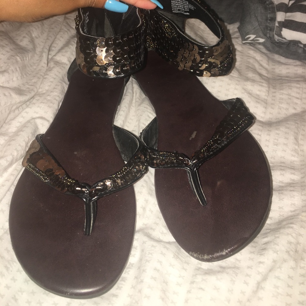 Cute sandals! Black with sequins
