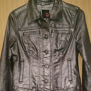 ****Denim style silver metallic jacket***