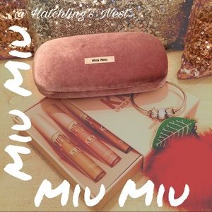 Miu Miu Pink Velvet Sunglasses Case