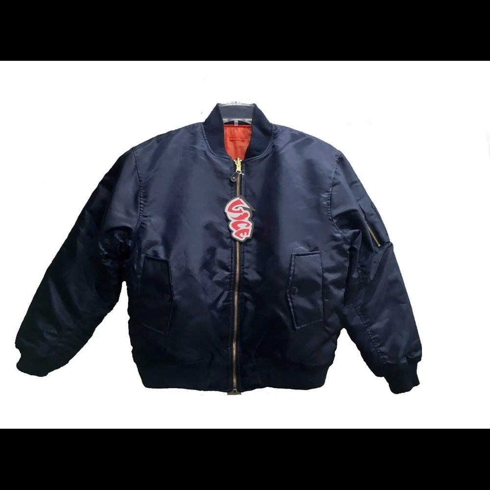 MA-1 Nylon navy blue reversible bomber jacket