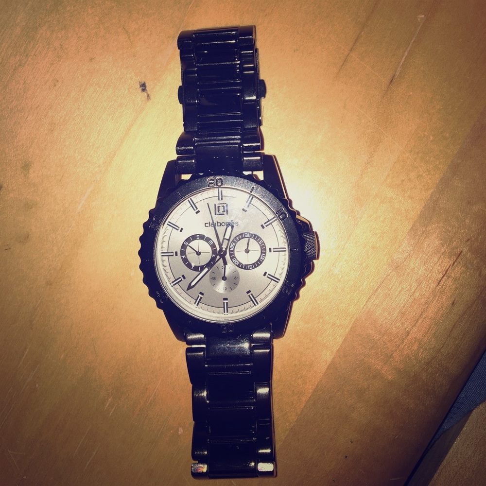 claiborne men's watch black never worn