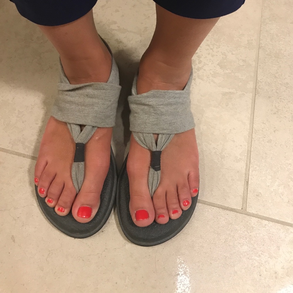 Grey Sanuk yoga sling sandals
