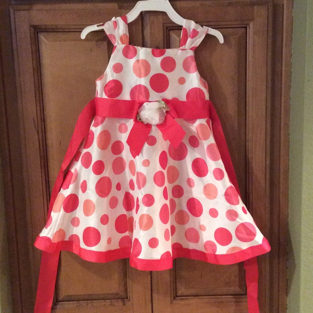 White and pink dress.