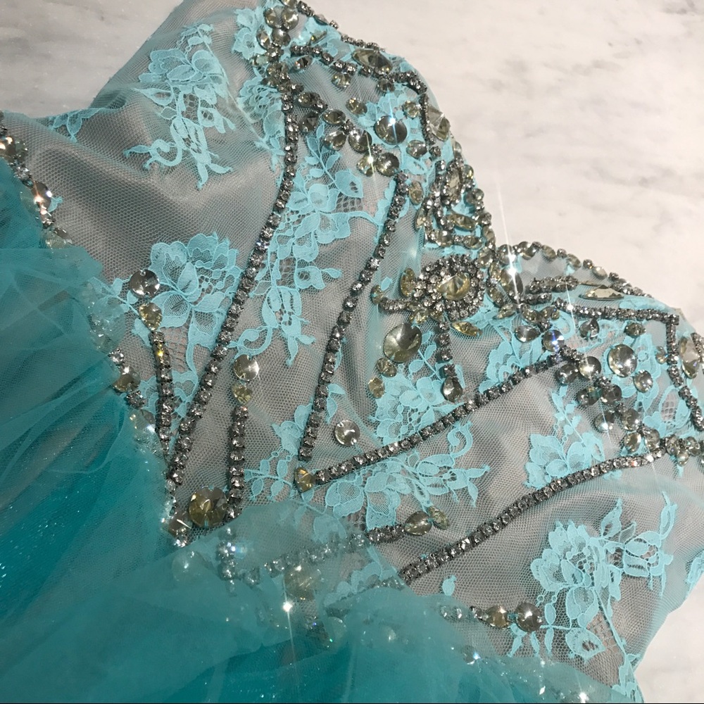 Sherri Hill Blue Prom Dress - Picture 2 of 5