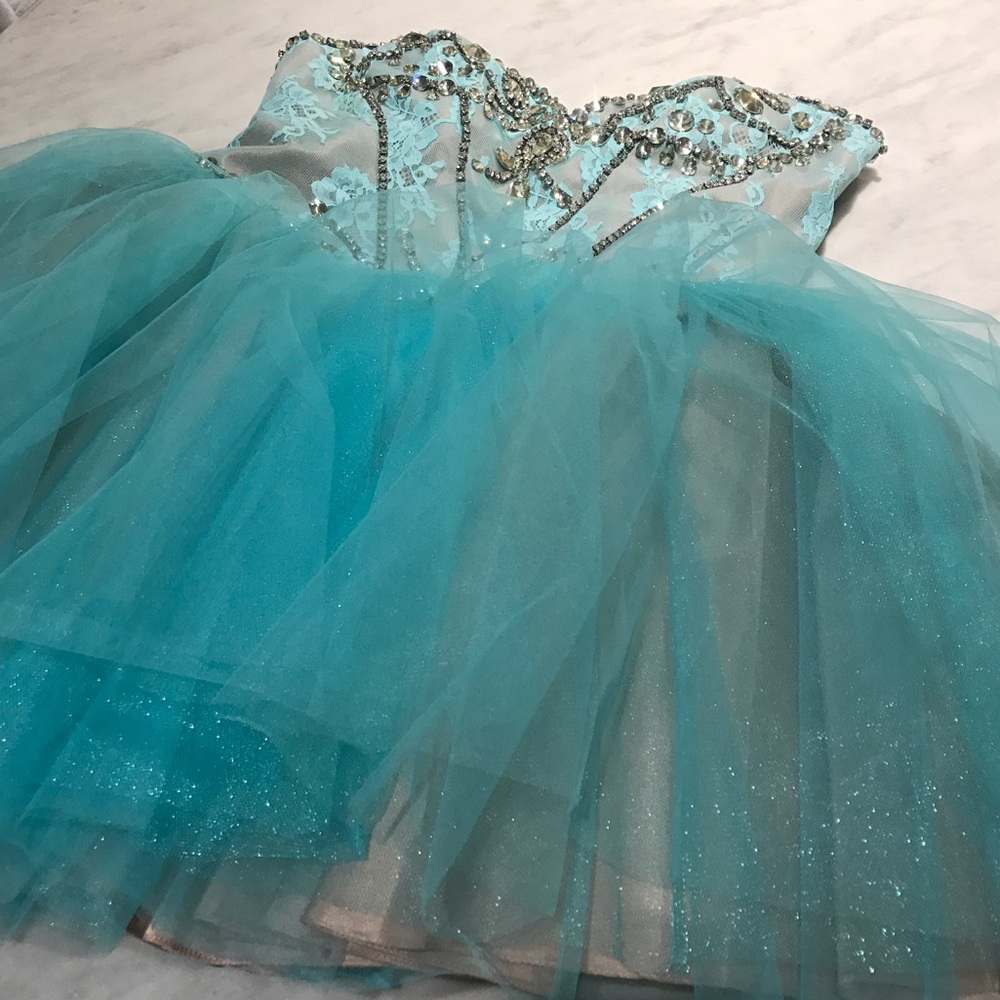 Sherri Hill Blue Prom Dress - Picture 3 of 5