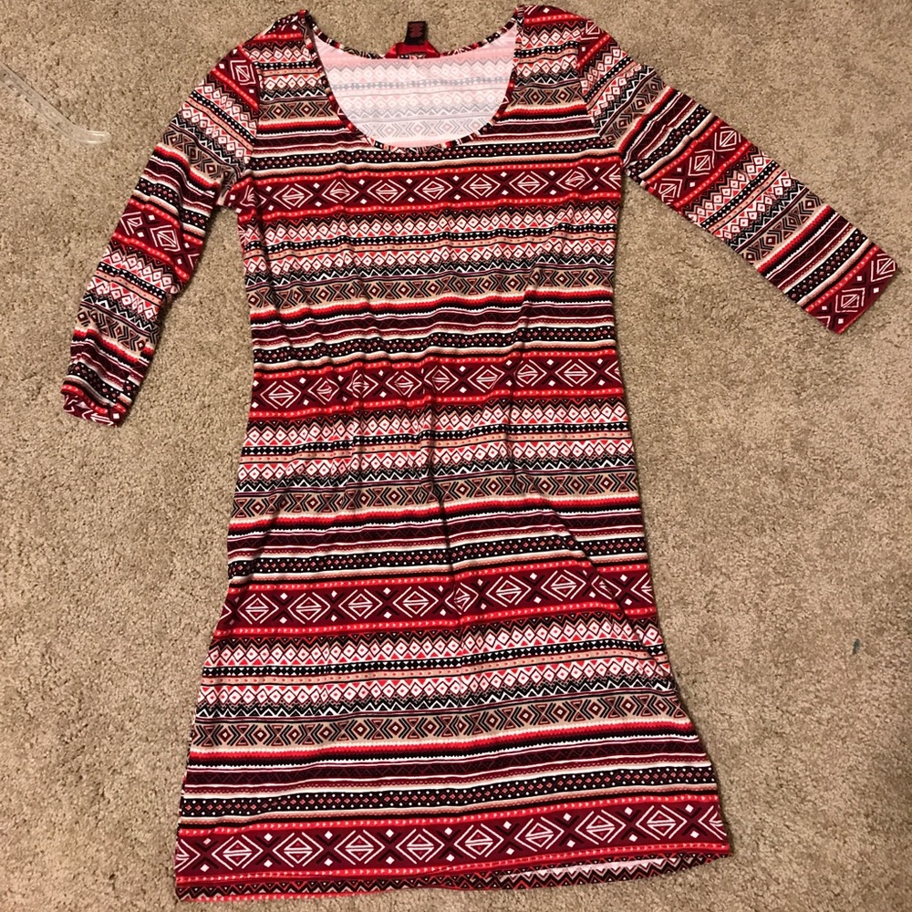 Aztec print tunic dress