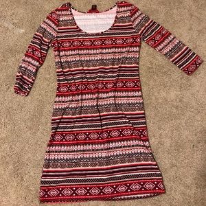 Aztec print tunic dress