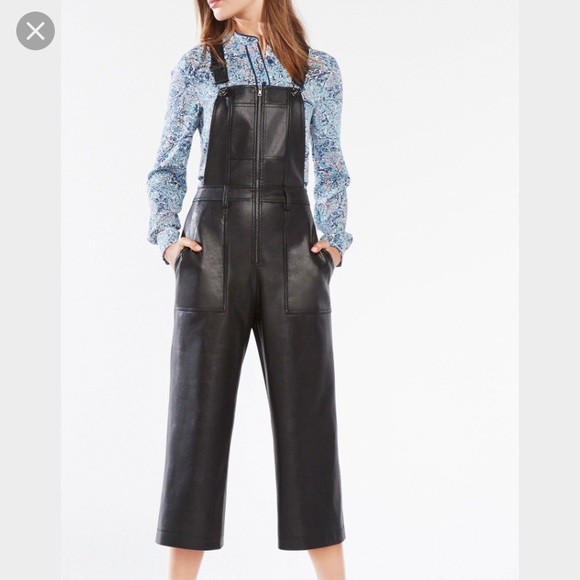 BCBG Max Azria "Jamee" Faux Leather Overalls - Picture 2 of 4